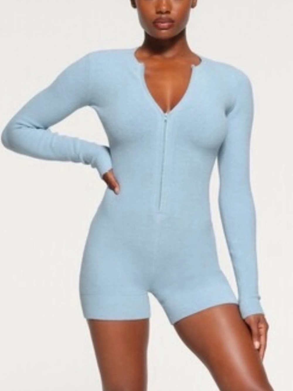 Skims cozy light onesie in denim size XL
